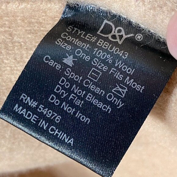 D&y Tan Beige Wool Cloche Hat With Flower Decoration - Picture 9 of 11